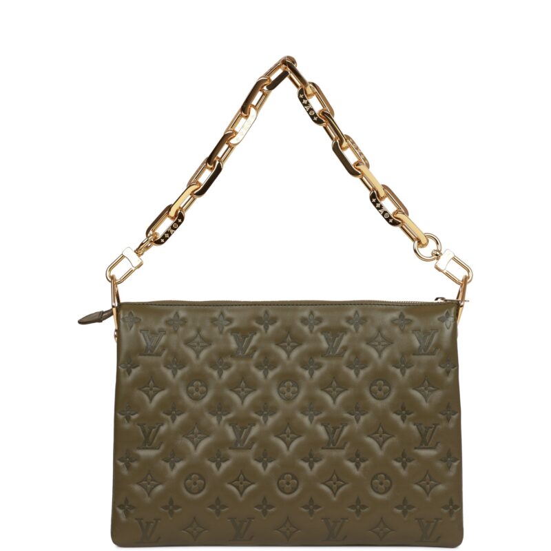 Louis Vuitton Coussin MM Khaki Green Lambskin Gold Hardware AWE - Image 8