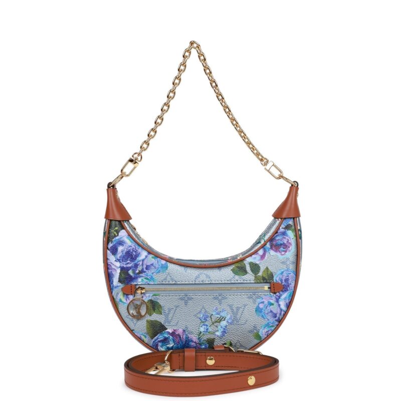 Louis Vuitton LV Garden Blue Metallic Monogram Loop Bag AWE - Image 9