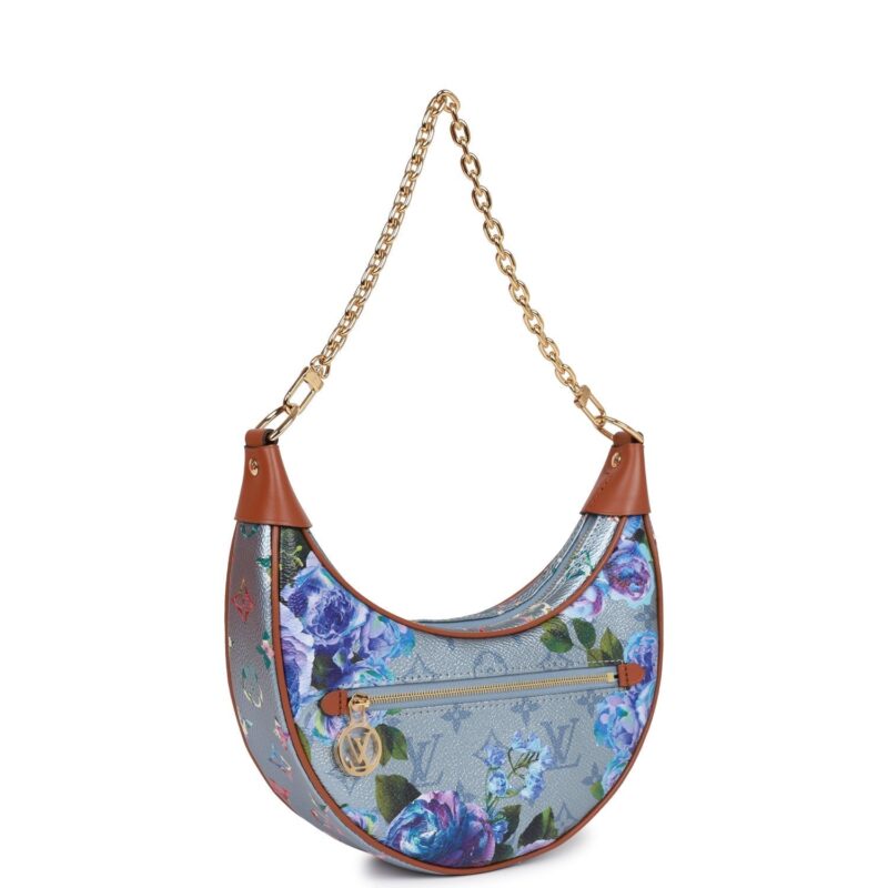 Louis Vuitton LV Garden Blue Metallic Monogram Loop Bag AWE - Image 2