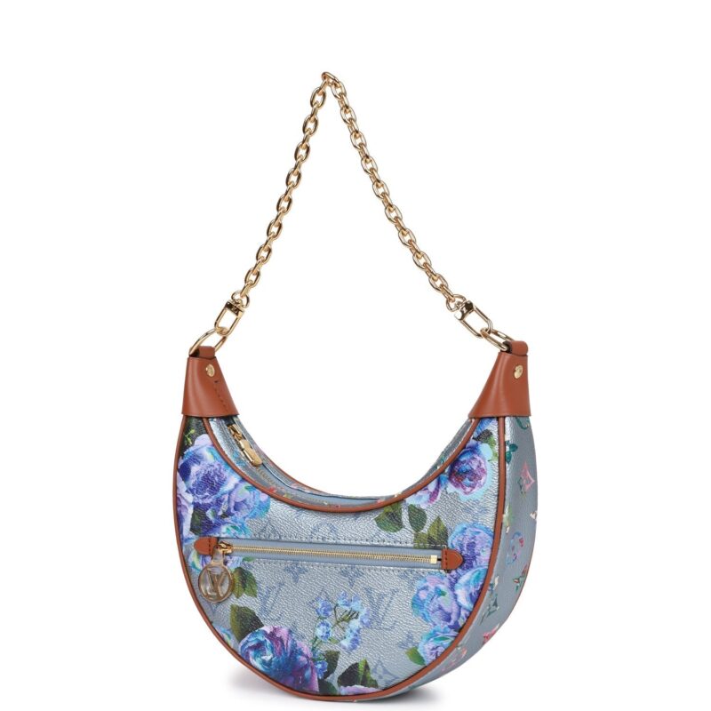 Louis Vuitton LV Garden Blue Metallic Monogram Loop Bag AWE - Image 3