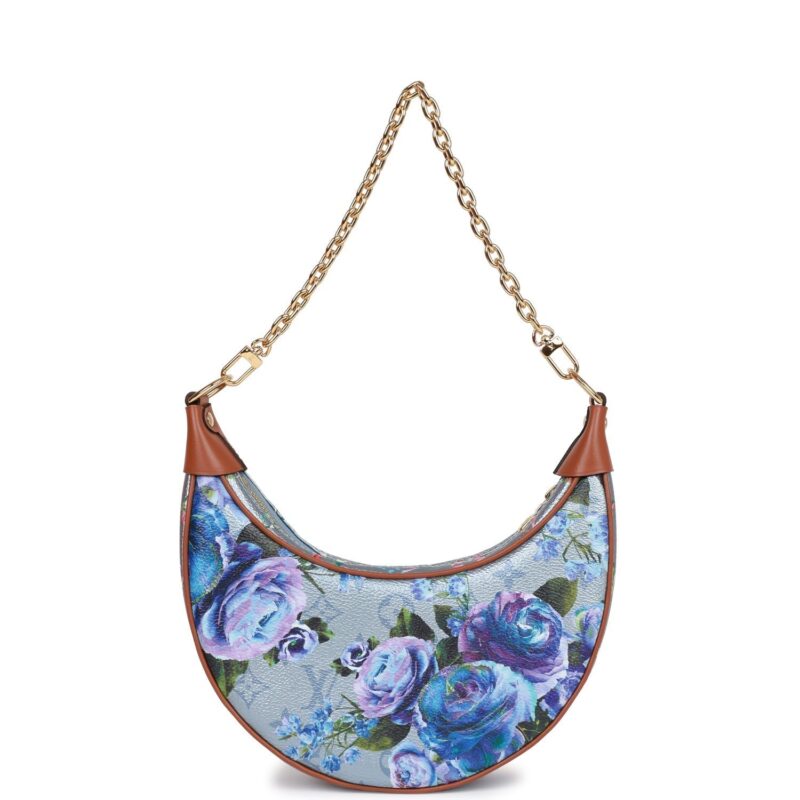 Louis Vuitton LV Garden Blue Metallic Monogram Loop Bag AWE - Image 5