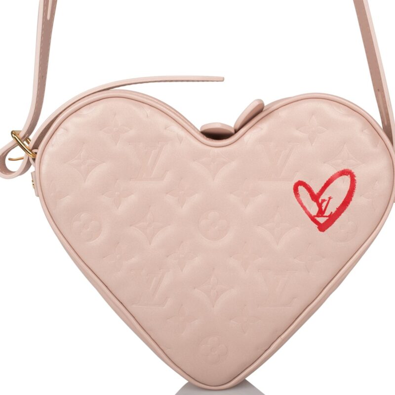 Louis Vuitton Fall In Love Heart Bag Embossed Monogram Light Pink Lambskin AWE - Image 9
