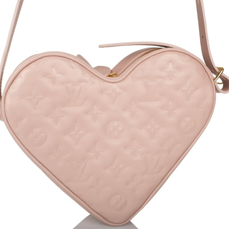Louis Vuitton Fall In Love Heart Bag Embossed Monogram Light Pink Lambskin AWE - Image 3