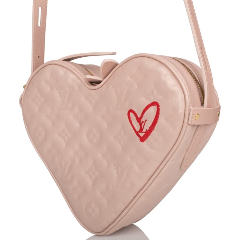 Louis Vuitton Fall In Love Heart Bag Embossed Monogram Light Pink Lambskin AWE - Image 4
