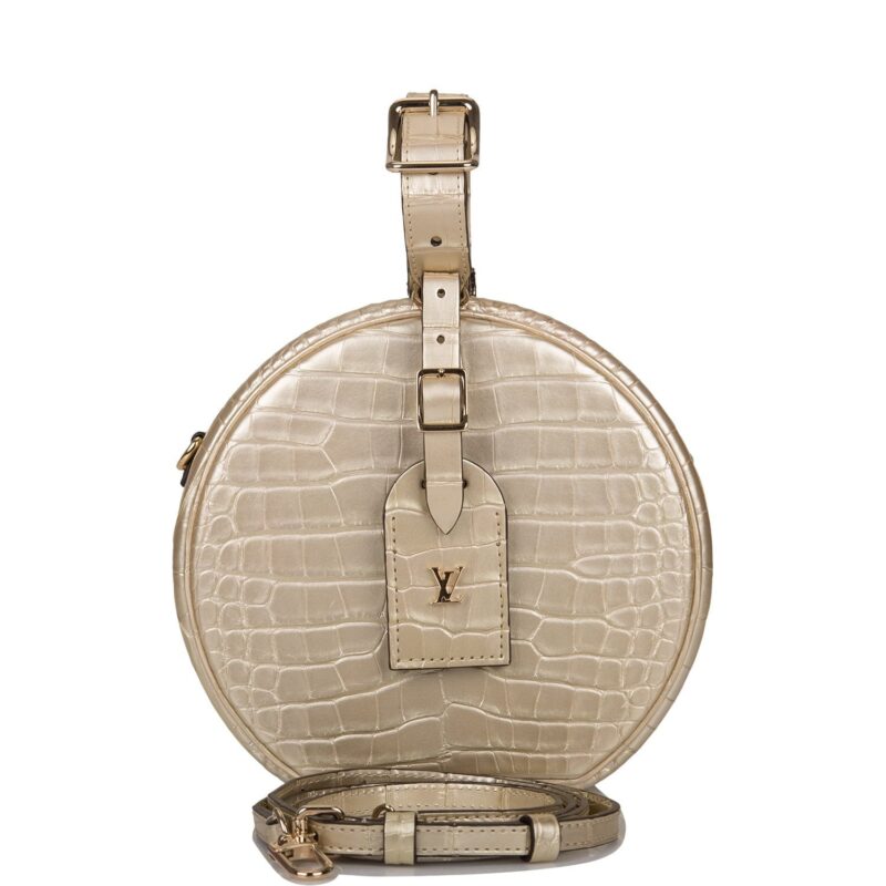 Louis Vuitton Gold Matte Alligator Petite Boite Chapeau AWE - Image 9