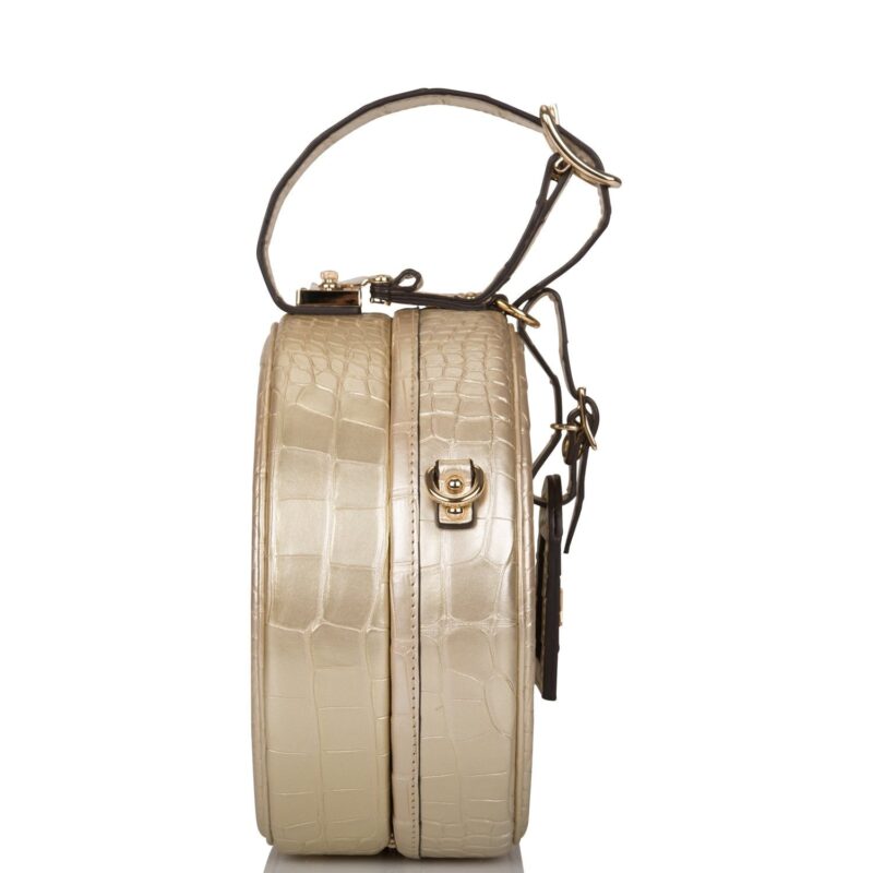 Louis Vuitton Gold Matte Alligator Petite Boite Chapeau AWE - Image 2