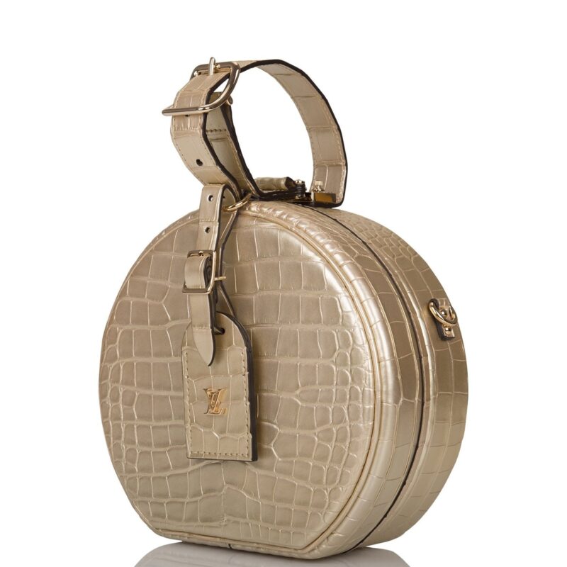 Louis Vuitton Gold Matte Alligator Petite Boite Chapeau AWE - Image 4