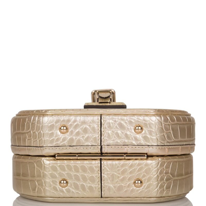 Louis Vuitton Gold Matte Alligator Petite Boite Chapeau AWE - Image 5