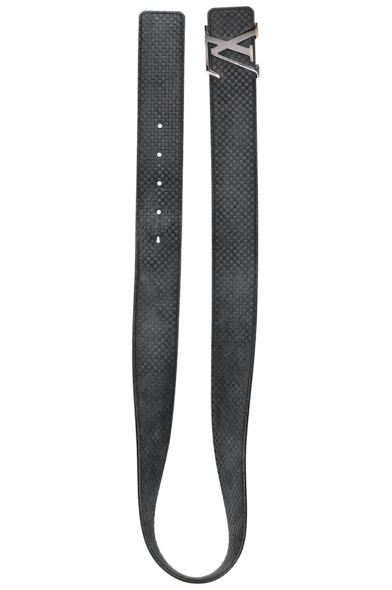 LOUIS VUITTON Initiales Belt 40 Mini Damier Suede Grey AWE - Image 2