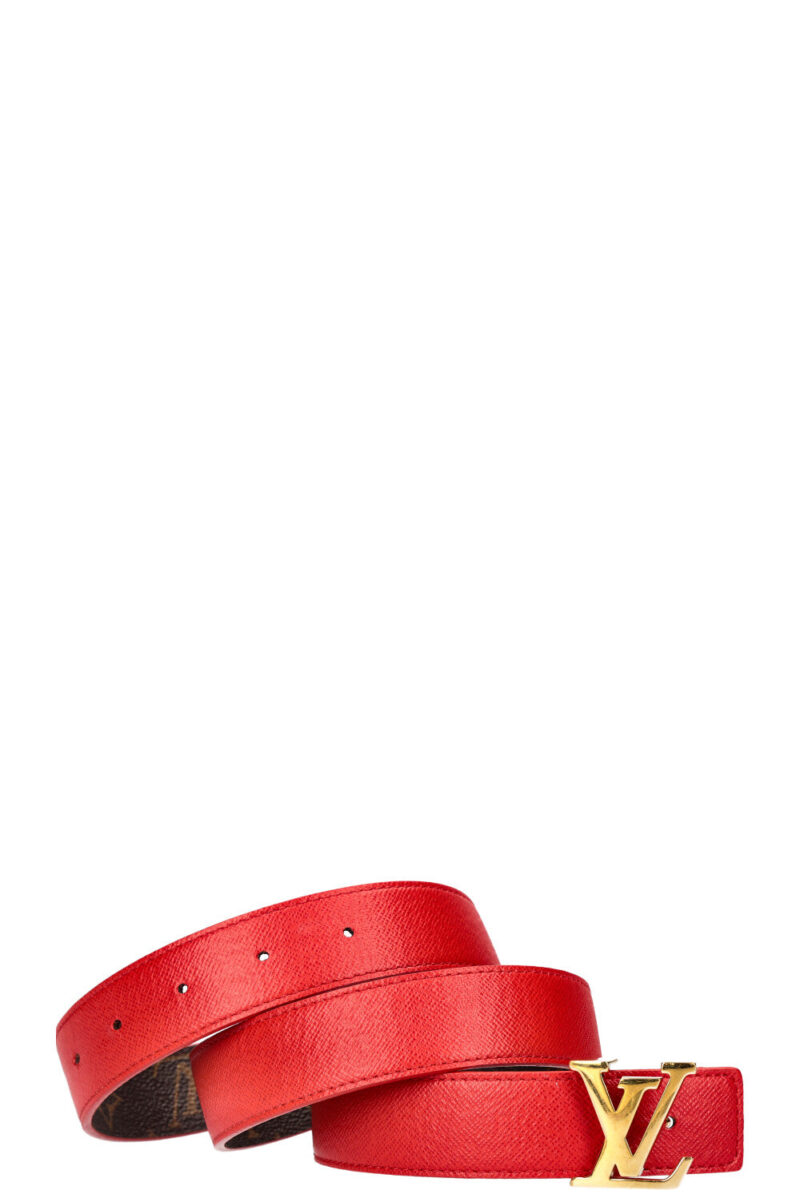 LOUIS VUITTON Initiales Reversible Belt MNG Red AWE