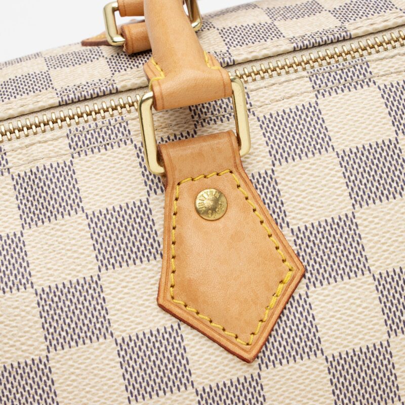 Louis Vuitton Damier Azur Speedy 35 Satchel (SHF-Sjma9Y) AWE - Image 19