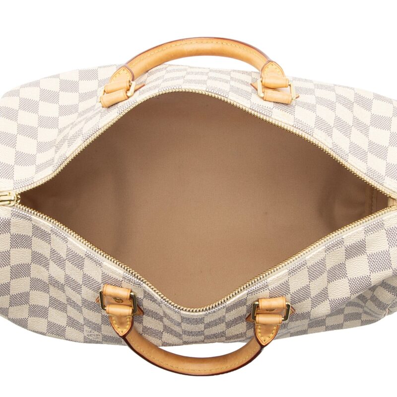 Louis Vuitton Damier Azur Speedy 35 Satchel (SHF-Sjma9Y) AWE - Image 6