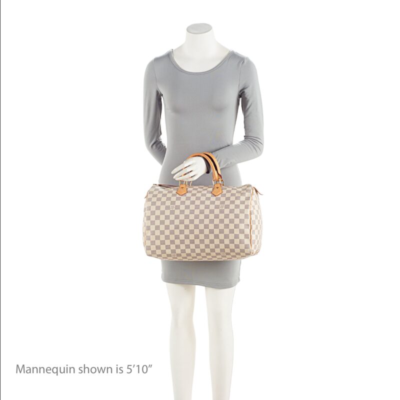 Louis Vuitton Damier Azur Speedy 35 Satchel (SHF-Sjma9Y) AWE - Image 4