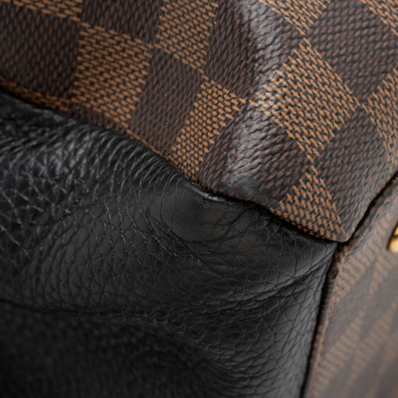 Louis Vuitton Damier Ebene Cuir Taurillon Normandy Satchel (SHF-23318) AWE - Image 14