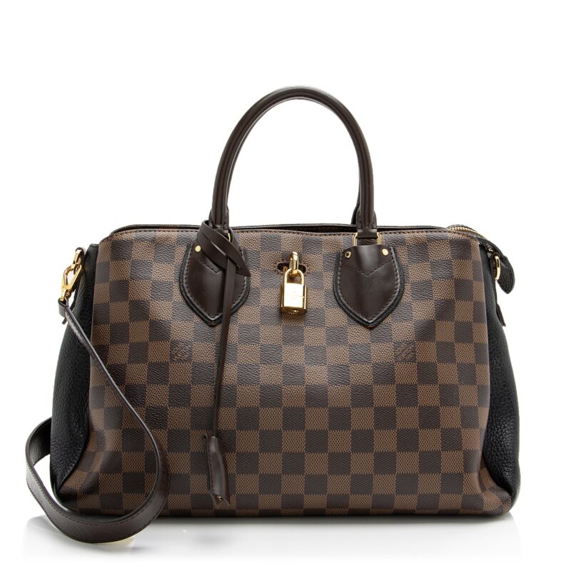 Louis Vuitton Damier Ebene Cuir Taurillon Normandy Satchel (SHF-23318) AWE - Image 15