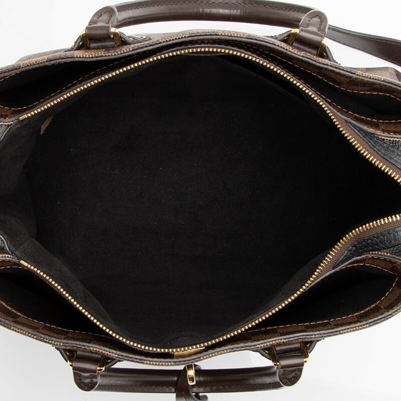 Louis Vuitton Damier Ebene Cuir Taurillon Normandy Satchel (SHF-23318) AWE - Image 6