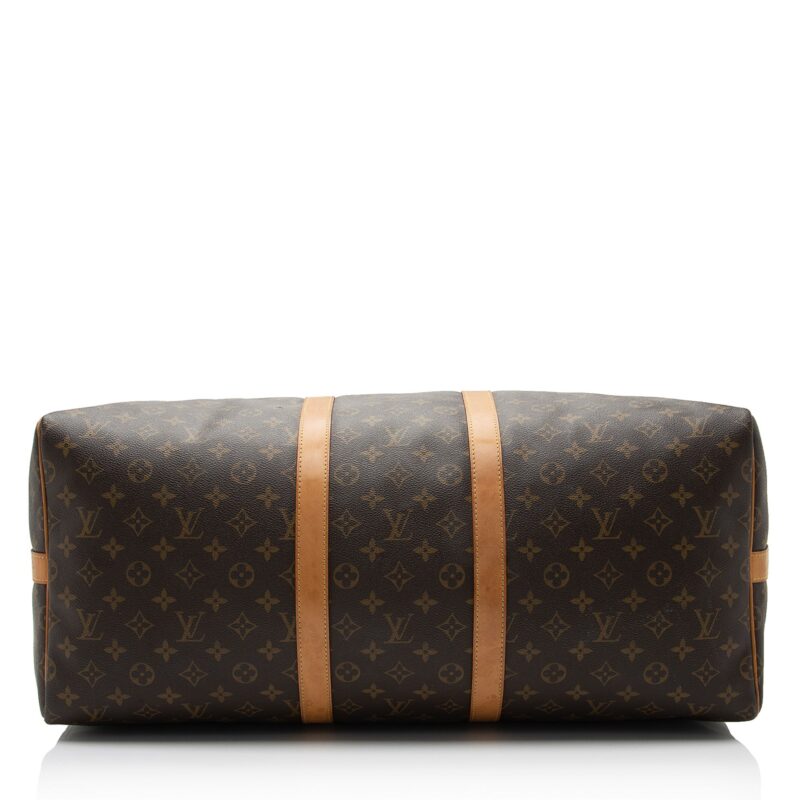 Louis Vuitton Monogram Canvas Keepall Bandouliere 55 Duffle Bag AWE - Image 3