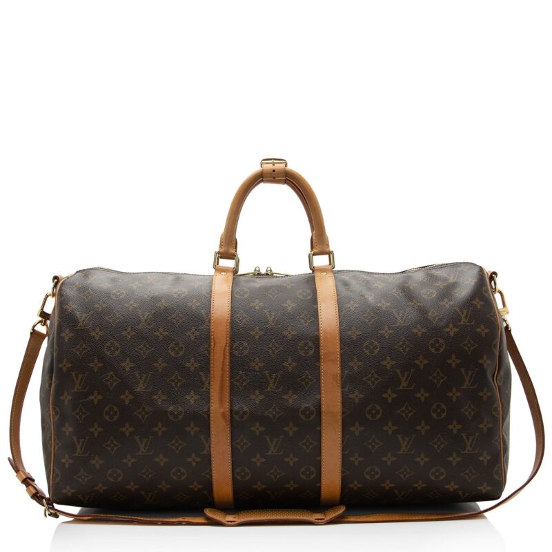 Louis Vuitton Monogram Canvas Keepall Bandouliere 55 Duffle Bag AWE - Image 20