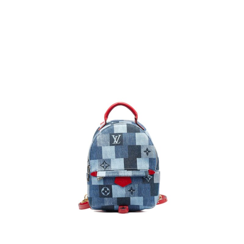 Louis Vuitton Monogram Denim Patchwork  Palm Springs Mini (SHG-EoD27m) AWE - Image 9