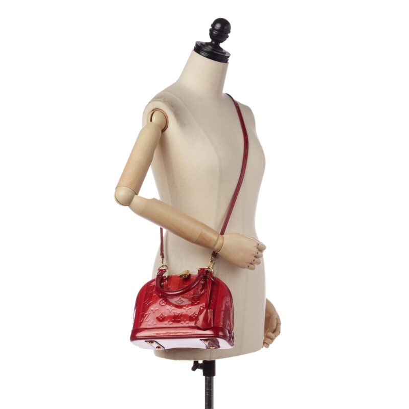 Louis Vuitton Vernis Rayures Alma BB (SHG-35013) AWE - Image 6