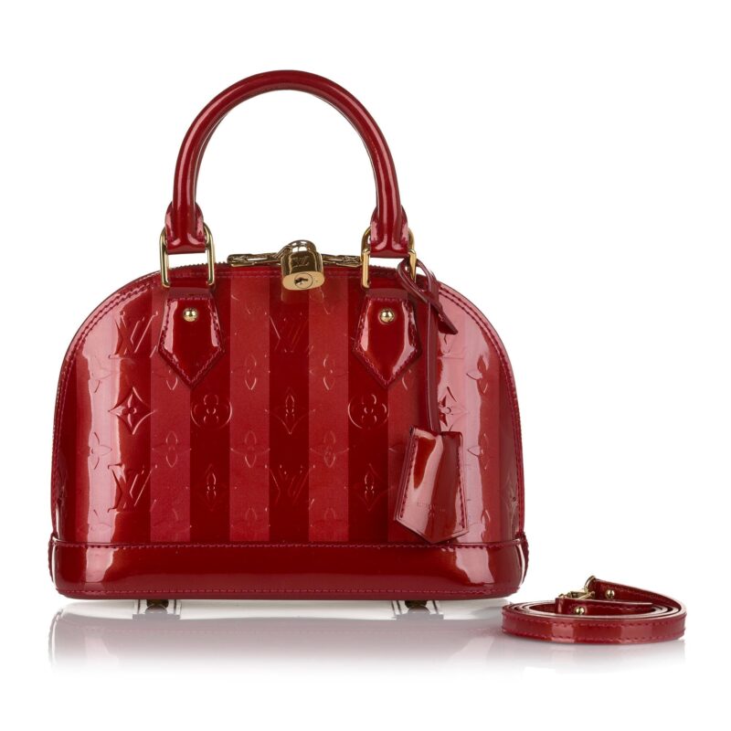 Louis Vuitton Vernis Rayures Alma BB (SHG-35013) AWE - Image 4