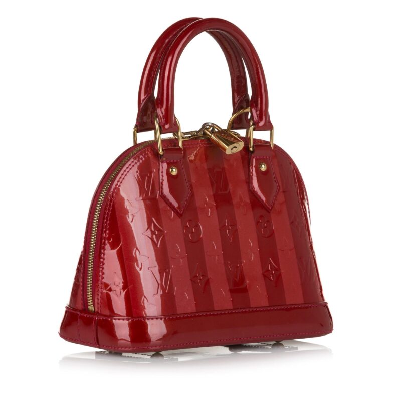 Louis Vuitton Vernis Rayures Alma BB (SHG-35013) AWE