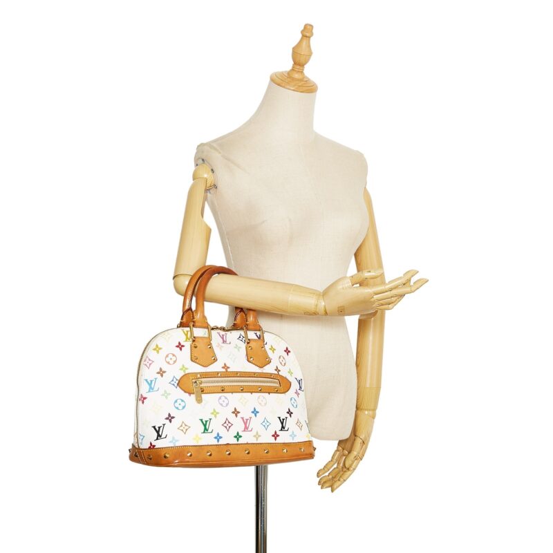 Louis Vuitton Alma PM White Multicolor Monogram Canvas AWE - Image 12
