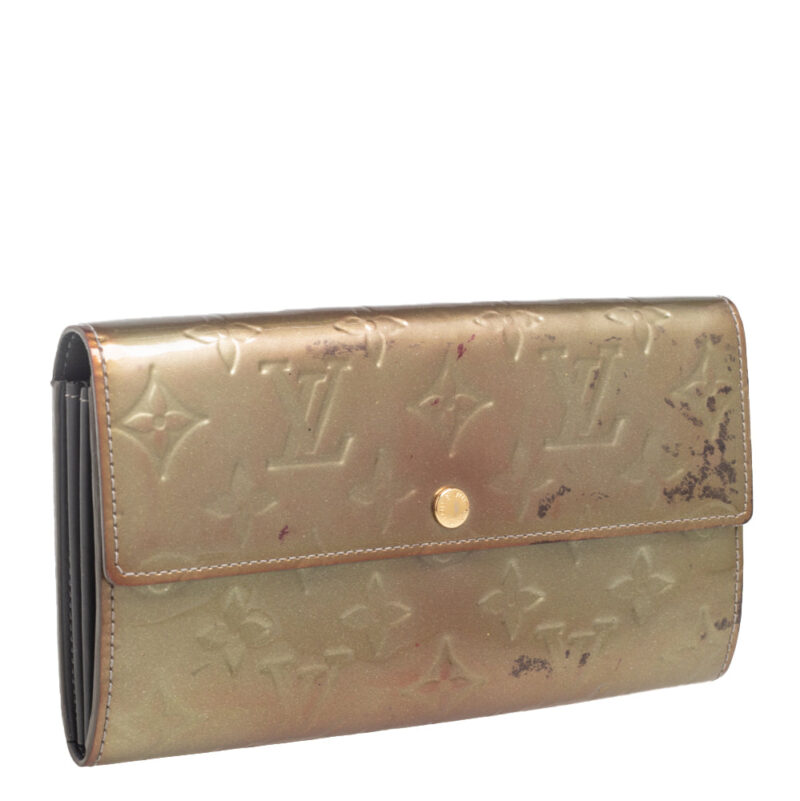 Louis Vuitton Gris Art Deco Monogram Vernis Sarah Wallet AWE - Image 3