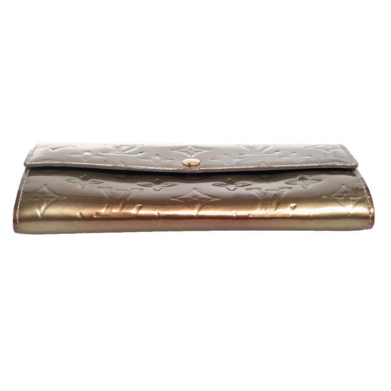 Louis Vuitton Gris Art Deco Monogram Vernis Sarah Wallet AWE - Image 6