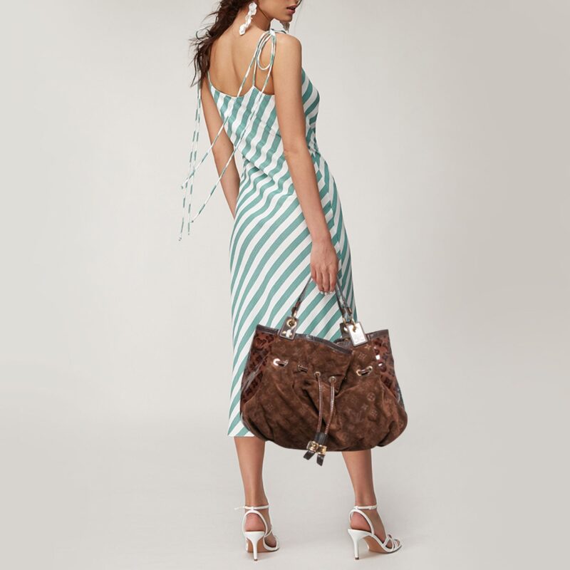 Louis Vuitton Espresso Monogram Suede Limited Edition Irene Bag AWE - Image 2