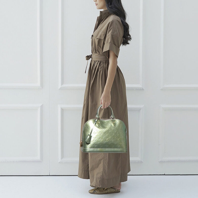 Louis Vuitton Givre Monogram Vernis Leather Alma PM Bag AWE - Image 2