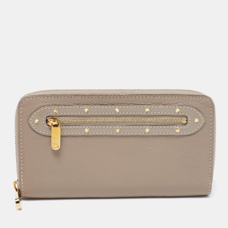 Louis Vuitton Grey Suhali Leather Zip Around Wallet AWE