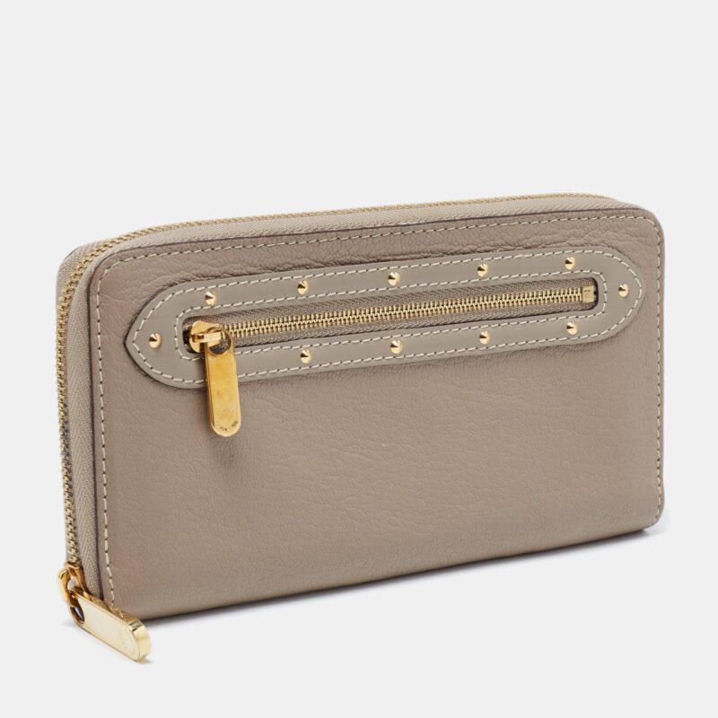 Louis Vuitton Grey Suhali Leather Zip Around Wallet AWE - Image 3