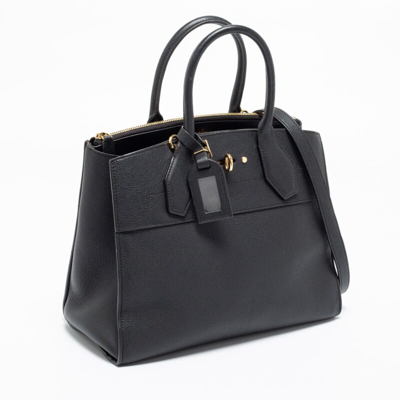 Louis Vuitton Black Leather City Steamer MM Bag AWE - Image 3