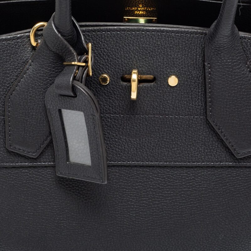 Louis Vuitton Black Leather City Steamer MM Bag AWE - Image 5