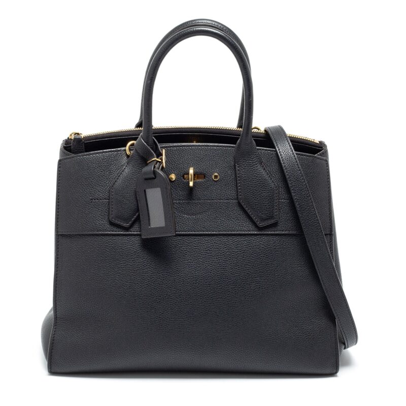 Louis Vuitton Black Leather City Steamer MM Bag AWE