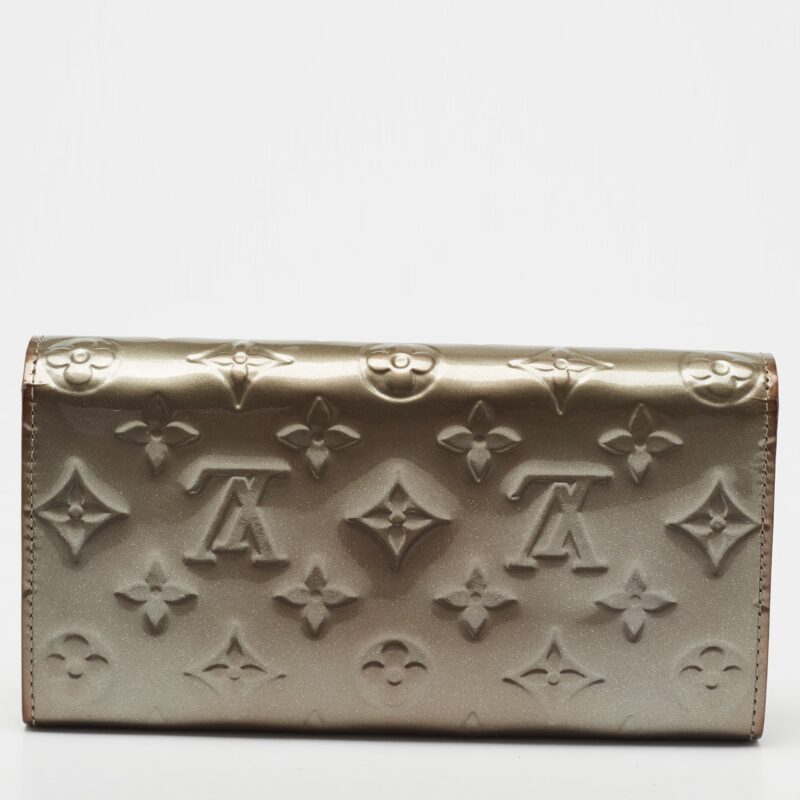 Louis Vuitton Gris Art Deco Monogram Vernis Sarah Wallet AWE - Image 5
