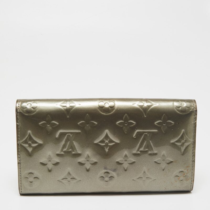 Louis Vuitton Gris Art Deco Monogram Vernis Sarah Wallet AWE - Image 4