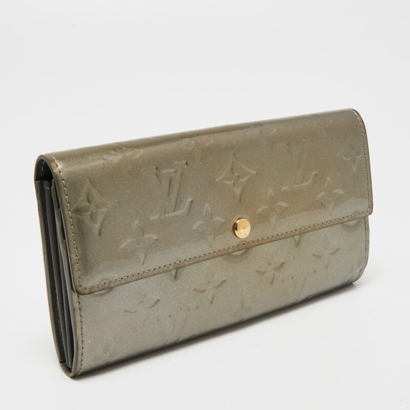 Louis Vuitton Gris Art Deco Monogram Vernis Sarah Wallet AWE - Image 3